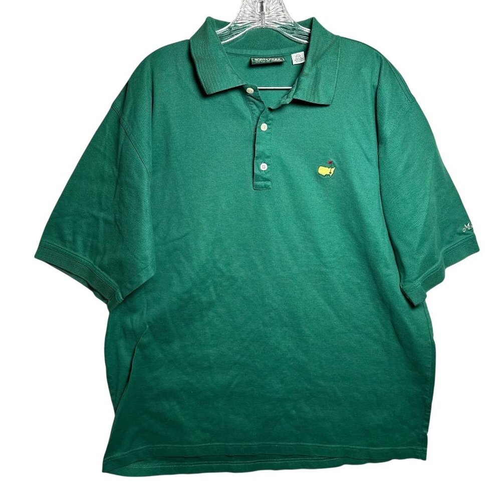Vintage Masters Collection Polo Golf Shirt Mens XL Green‎ Logo Short Sleeve